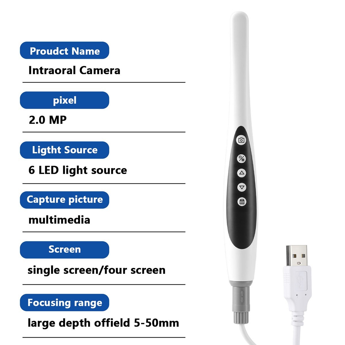 Dental USB Wifi HD Intraoral Camera Digital Imaging Intra Oral Endoscope 8/6 LED