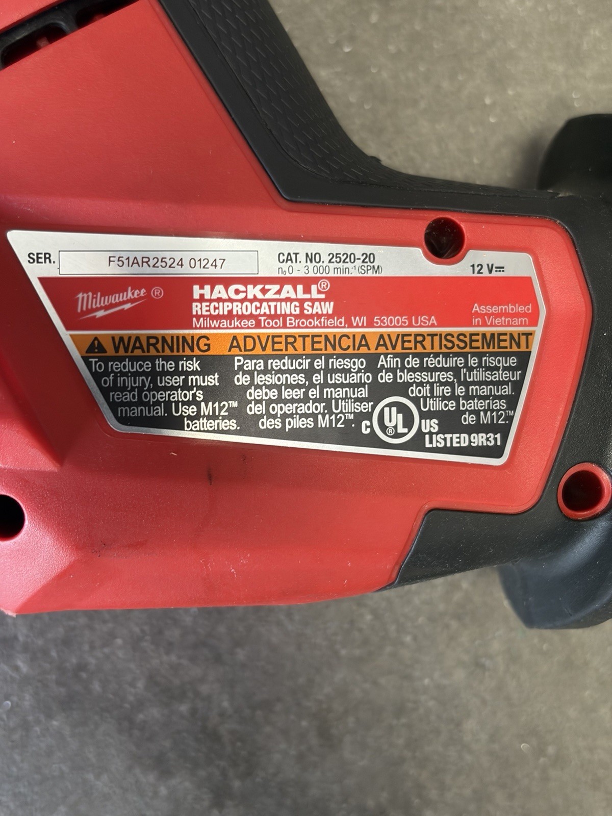 Milwaukee 2471-20 Copper Cutter, 3453-20 1/4” Impact & 2520-20 Hackzall w/ Blade