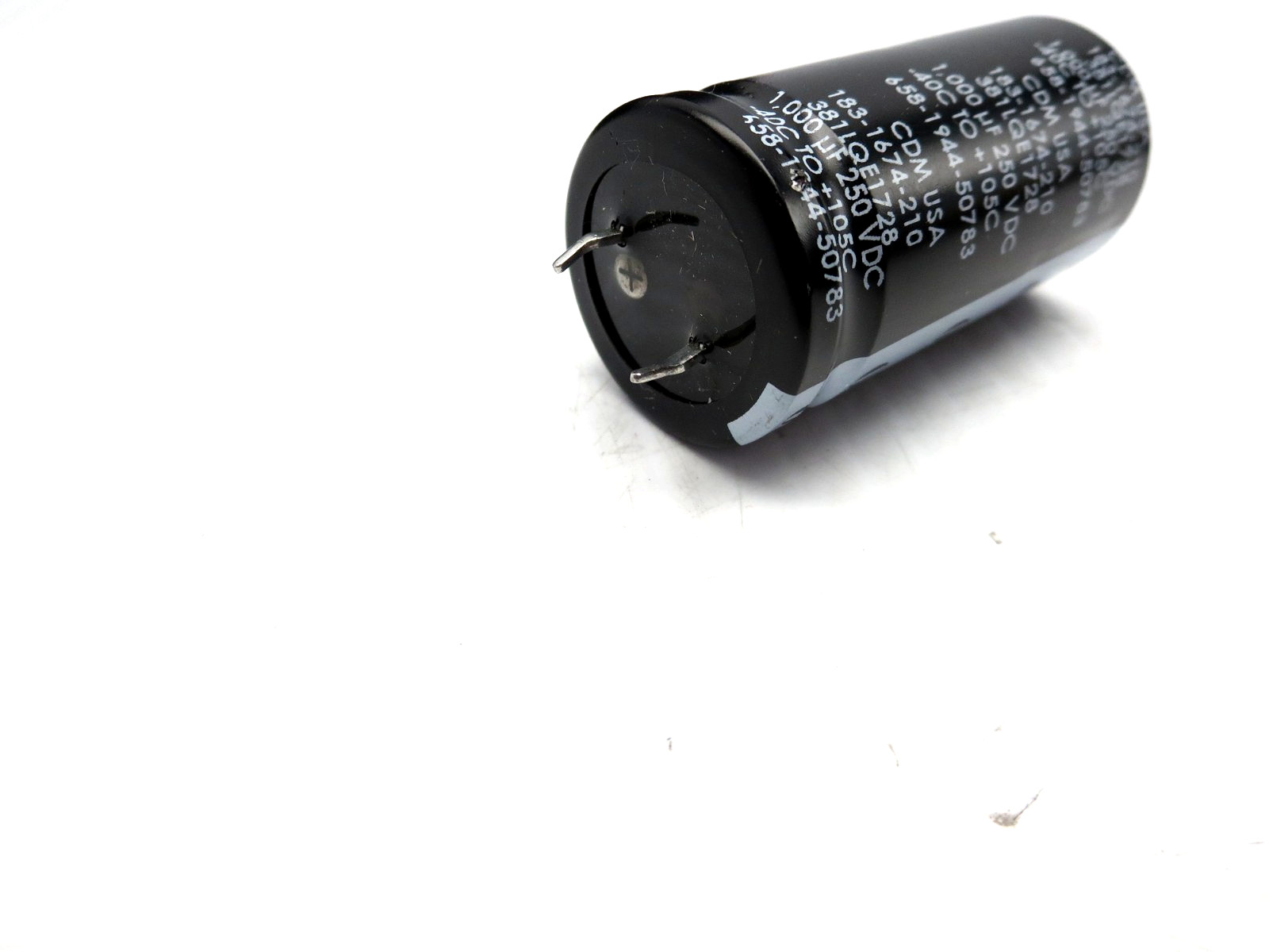 CDM USA 381LQE1728 Capacitor 1,000uf 250VDC +/-20% -40C To +105C Snap-In NEW