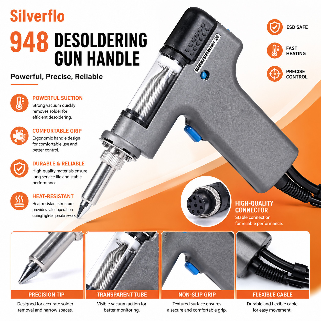 948 Suction Tin Gun Digital Desoldering Station Vacuum Soldering Iron Station