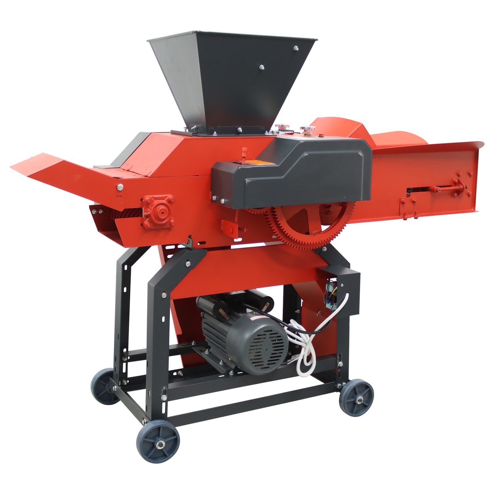 220V Hay Straw Grass Cutter Crusher Pulverizer with Conveyor for Automatic Feed