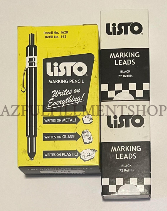 1 Box of Black Listo Grease Marking Pencils + 2 Boxes of Black Listo Refill Lead