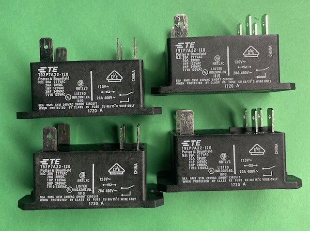 TE/Tyco Power Relay T92P7A22-120 30A DPST 120v New 6 pin 4pcs
