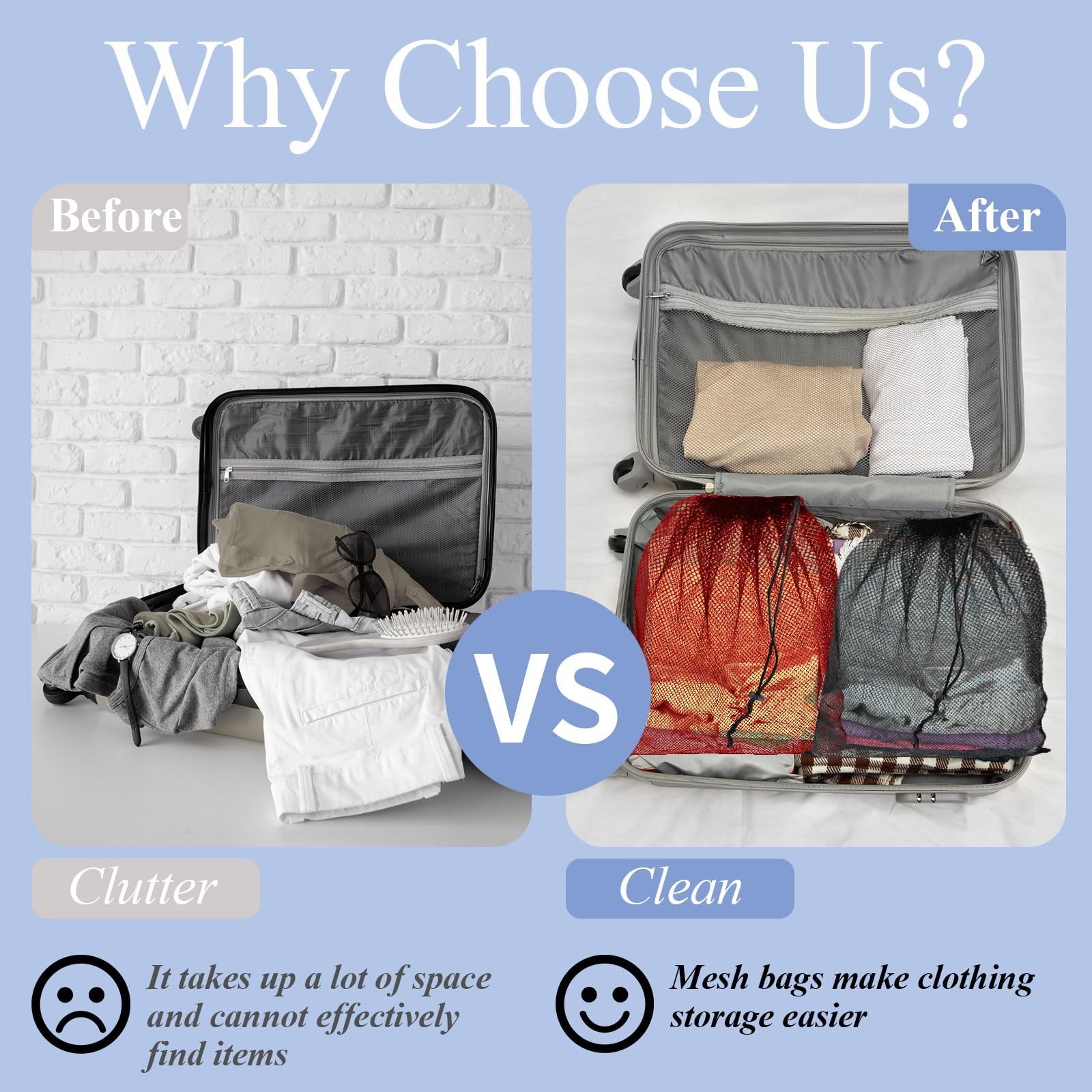 6PCS Multicolor Mesh Bag Drawstring, 14 x 17 Inch Net 14x17inch,