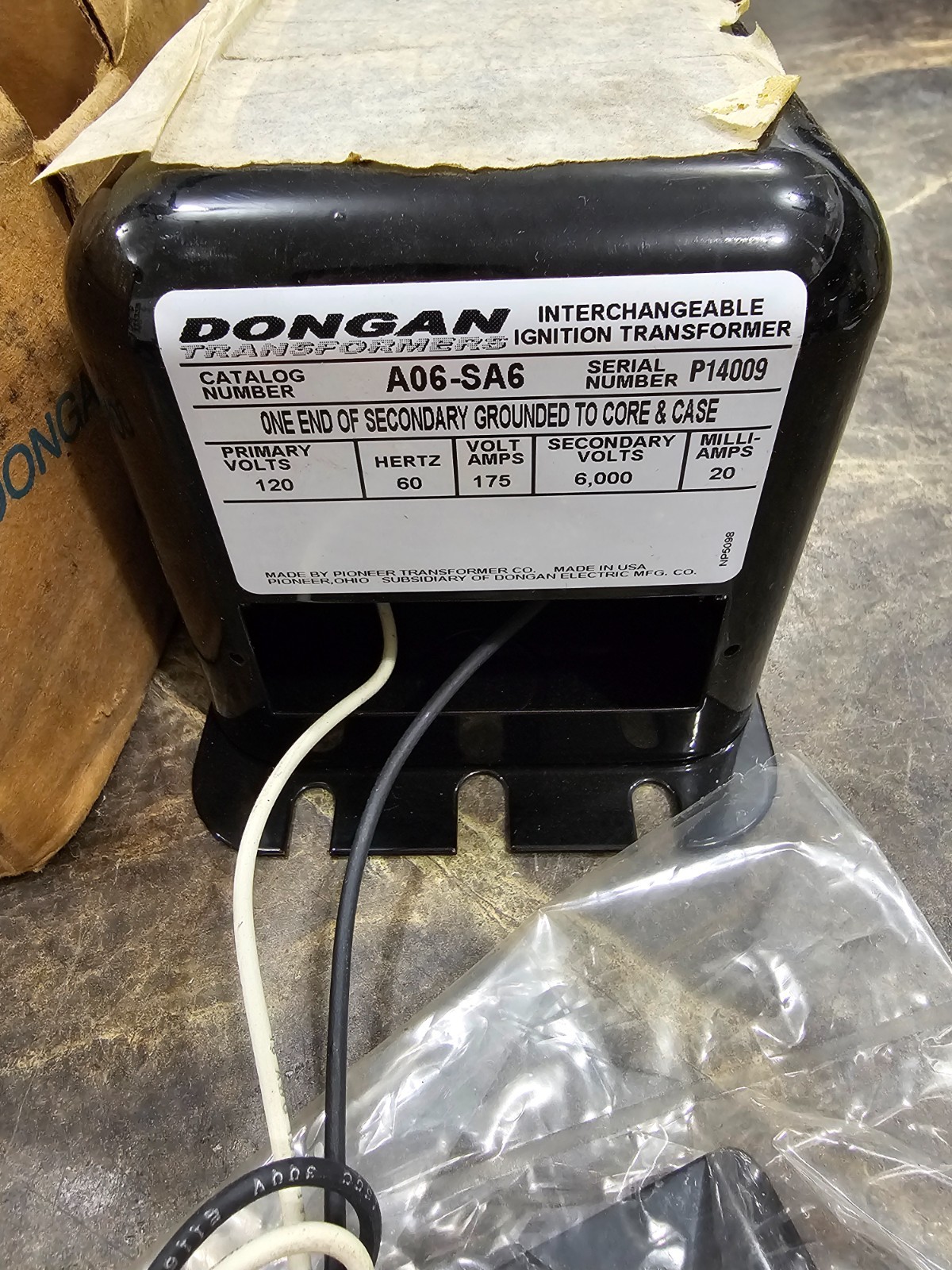Dongan A06-SA6 Interchangeable Ignition Transformer NEW IN BOX!