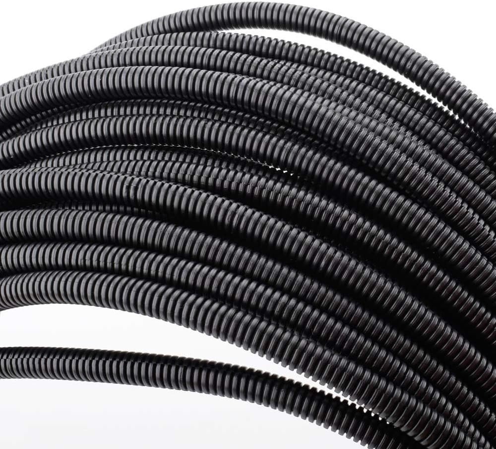 100 FT 1/4” Wire Loom Split Tubing Auto Wire Conduit Flexible Cover all size
