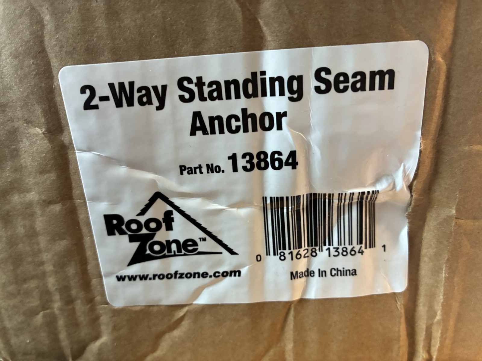 Roof Zone 2-Way Standing Seam Roof Anchor Clamp Tie Down 13864, 5000 lb Capacity