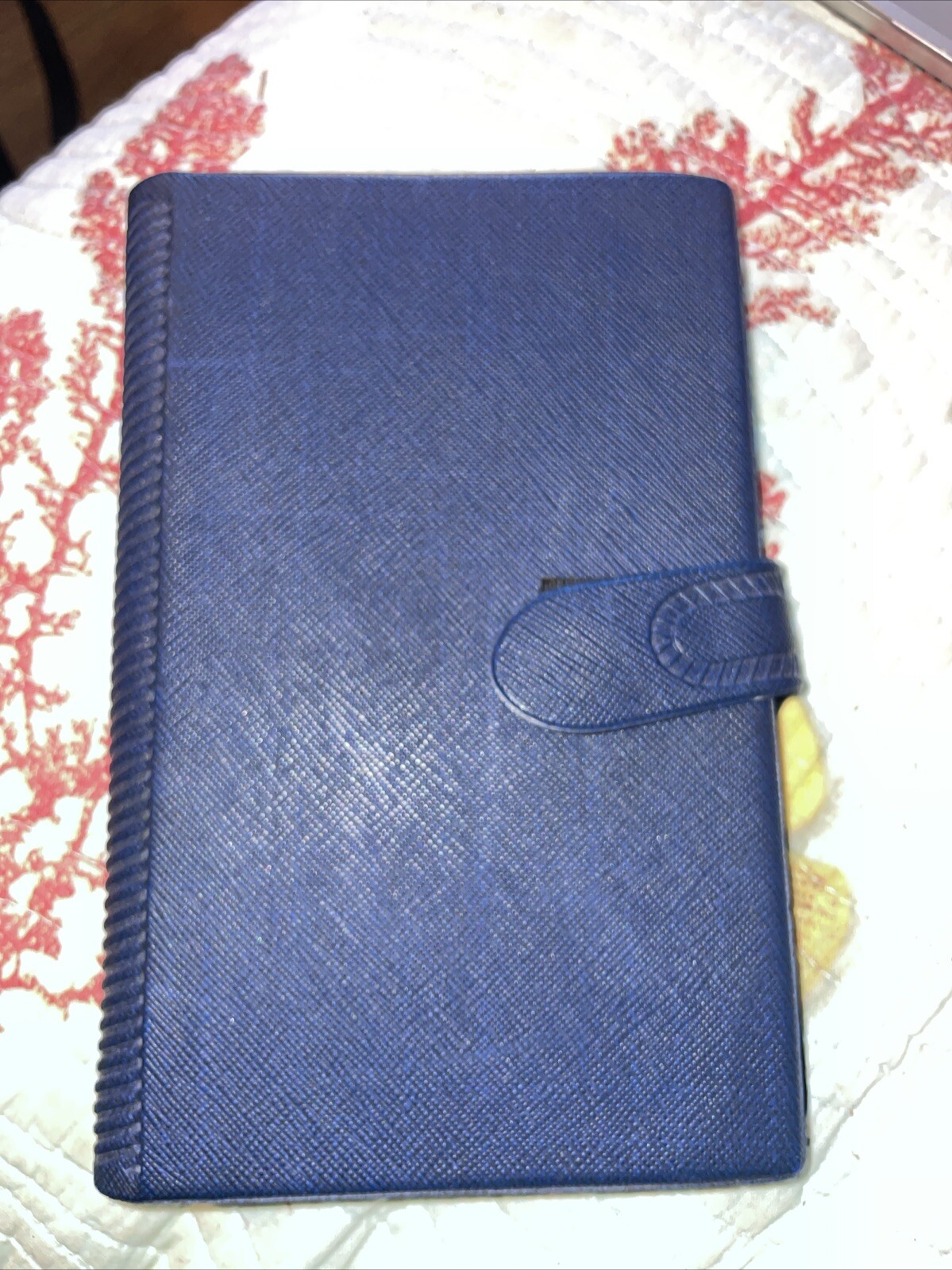 4.5 X 7 Faux Leather Blue 6 Ring Basic Planner Hook Loop fastener