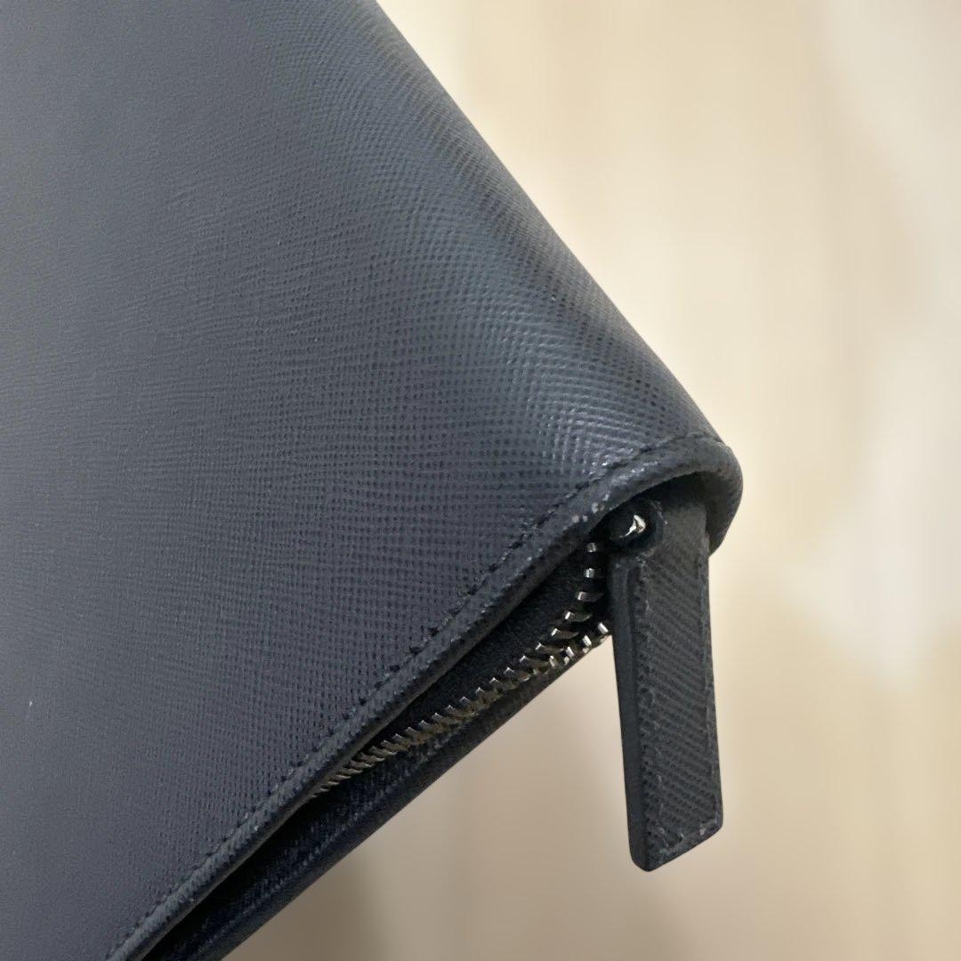 Montblanc A4 Size Leather Notepad Holder Notebook Cover Organizer Gray Used