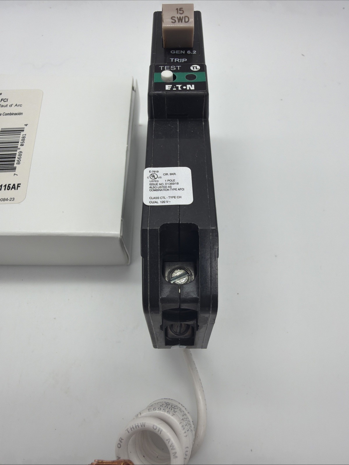Cutler Hammer -CHFN115AF -15A -1-Pole 120V -AFCI -Circuit Breaker -10k -NEW