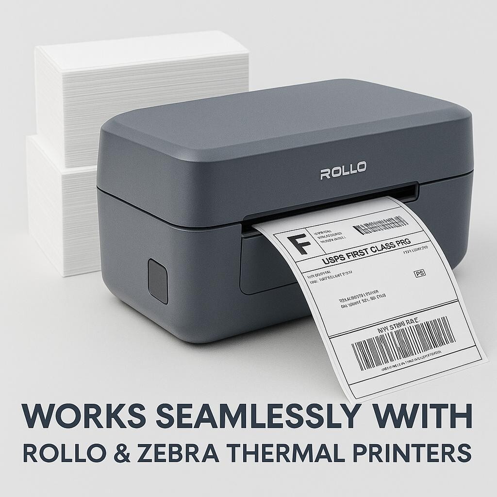 4″x6″ Fanfold Direct Thermal Labels Rollo Zebra Compatible 500 1000 4000 8000