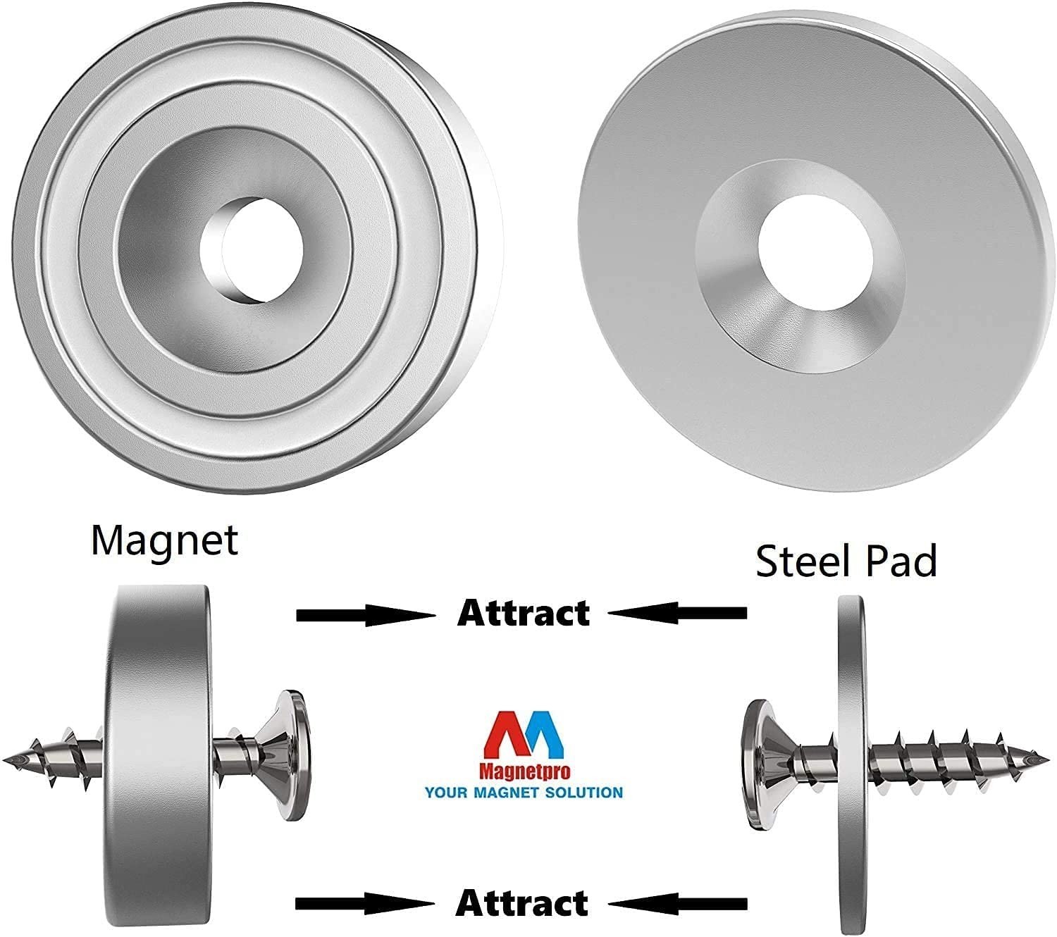 12 Neodymium Magnets 25LB with Steel Counterparts – 0.79″x0.28″ Quality