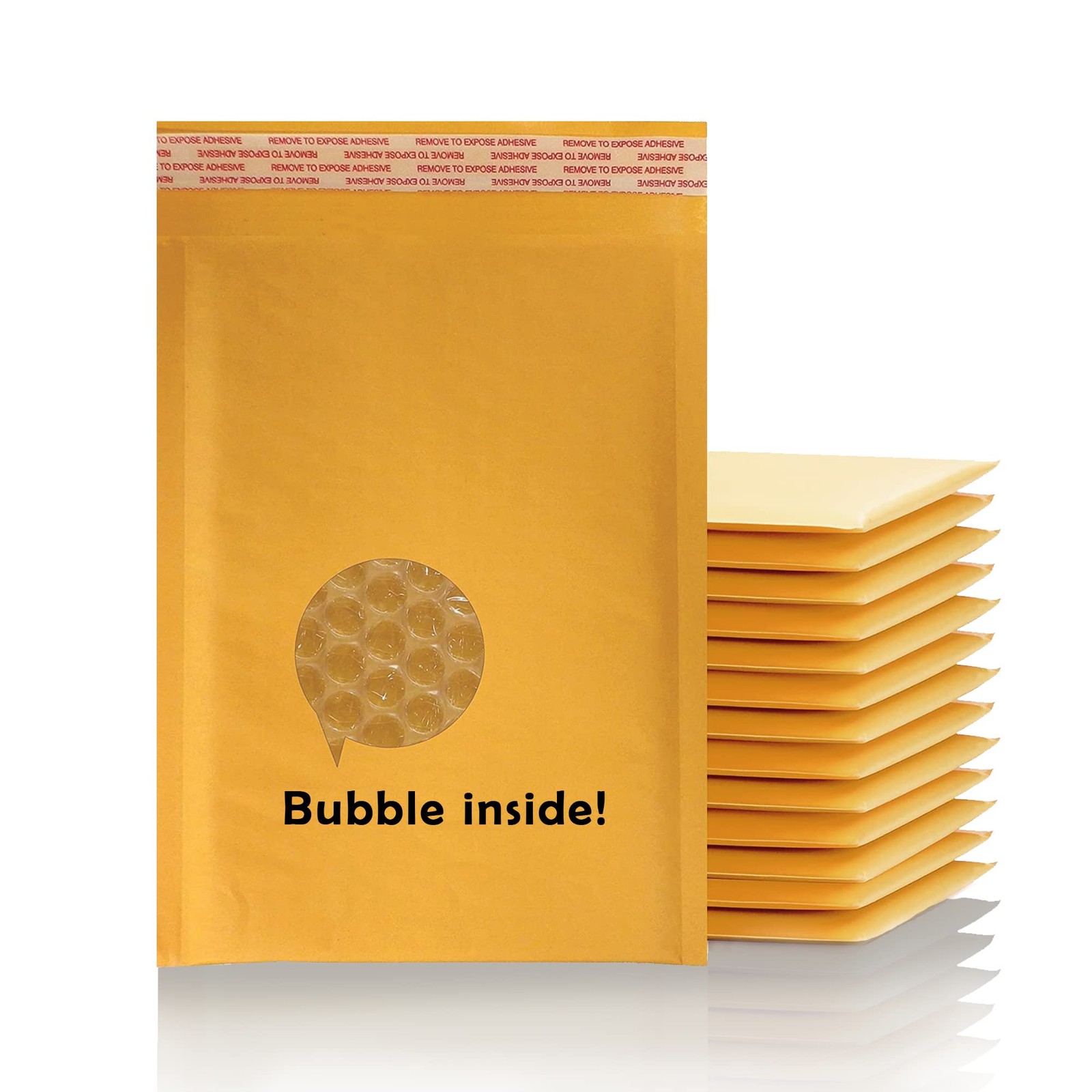 Yens Kraft Bubble Mailers 4×8 inch 500 pack Seal KF#000(4X7 in)-500pcs, Brown
