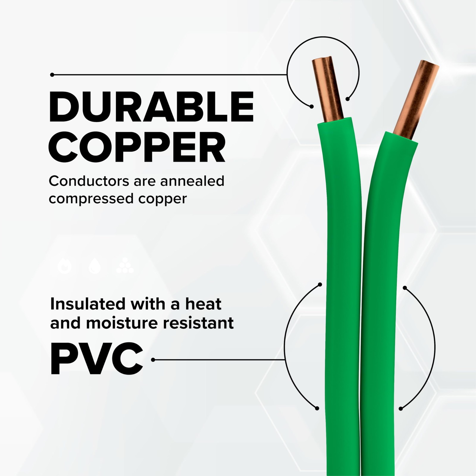 10 AWG Insulated Solid Copper THHN/THWN Wire 100 FT – 10 Gauge Ground Wire fo…