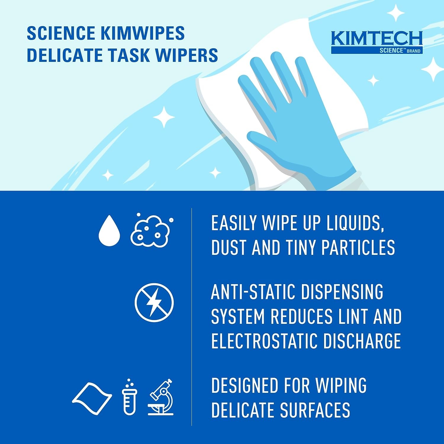 Kimtech Science Kimwipes Delicate Task Wipes Pop Up Box White 286 Sheets
