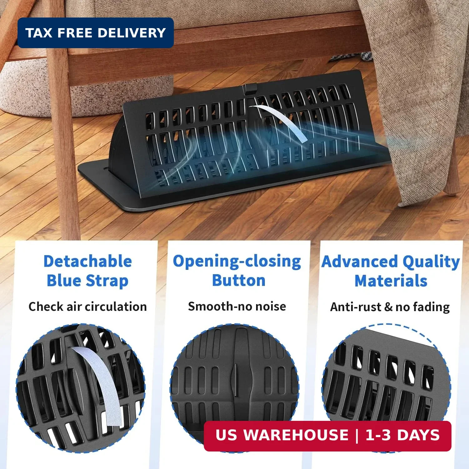 2 Pack Vent Deflectors & Floor Vent Covers for Home Floor 4 x 10 inch, Upgraded