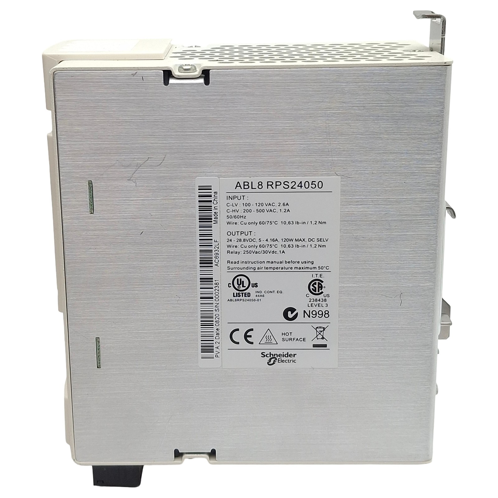 Telemecanique ABL8RPS24050 Power Supply 120/500VAC In, 5-4.16A 24-28VDC Out
