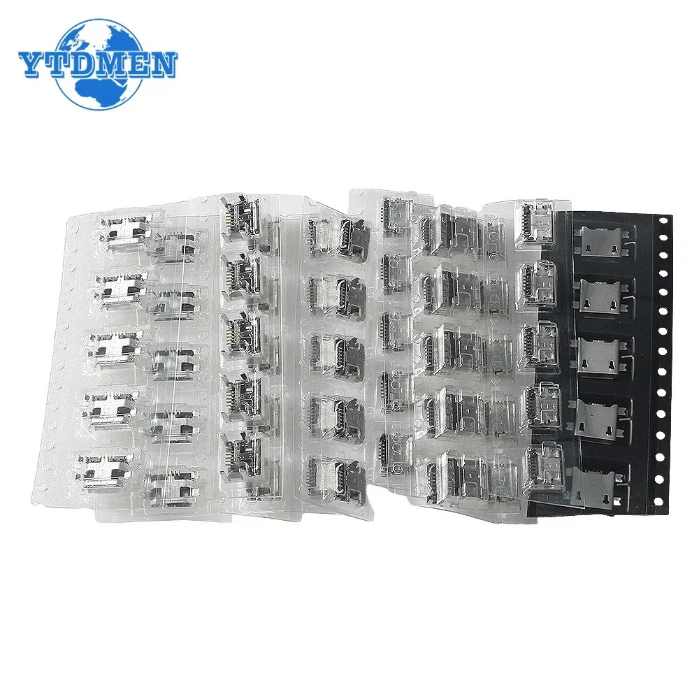 60pcs Micro USB Female Socket Connector Jack Port 5-Pin DIP Jack Plug Connector