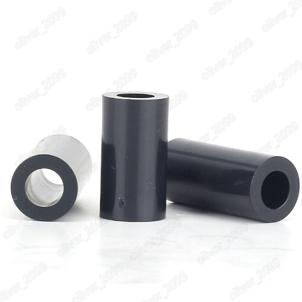 Black ABS Nylon Round Unthreaded Column Standoff Spacers M3 M4 M5 M6 M8 M10