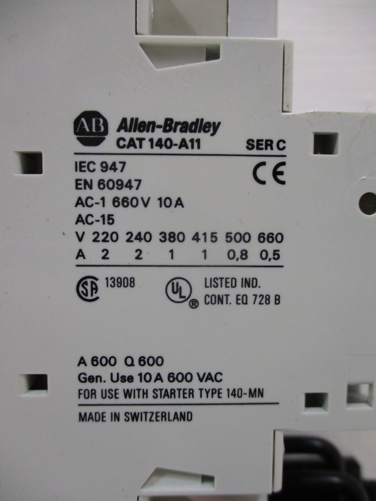 Allen Bradley 140-MN-0160 Manual Motor Starter 100-A18ND3 120V Coil 1-1.6 Amp