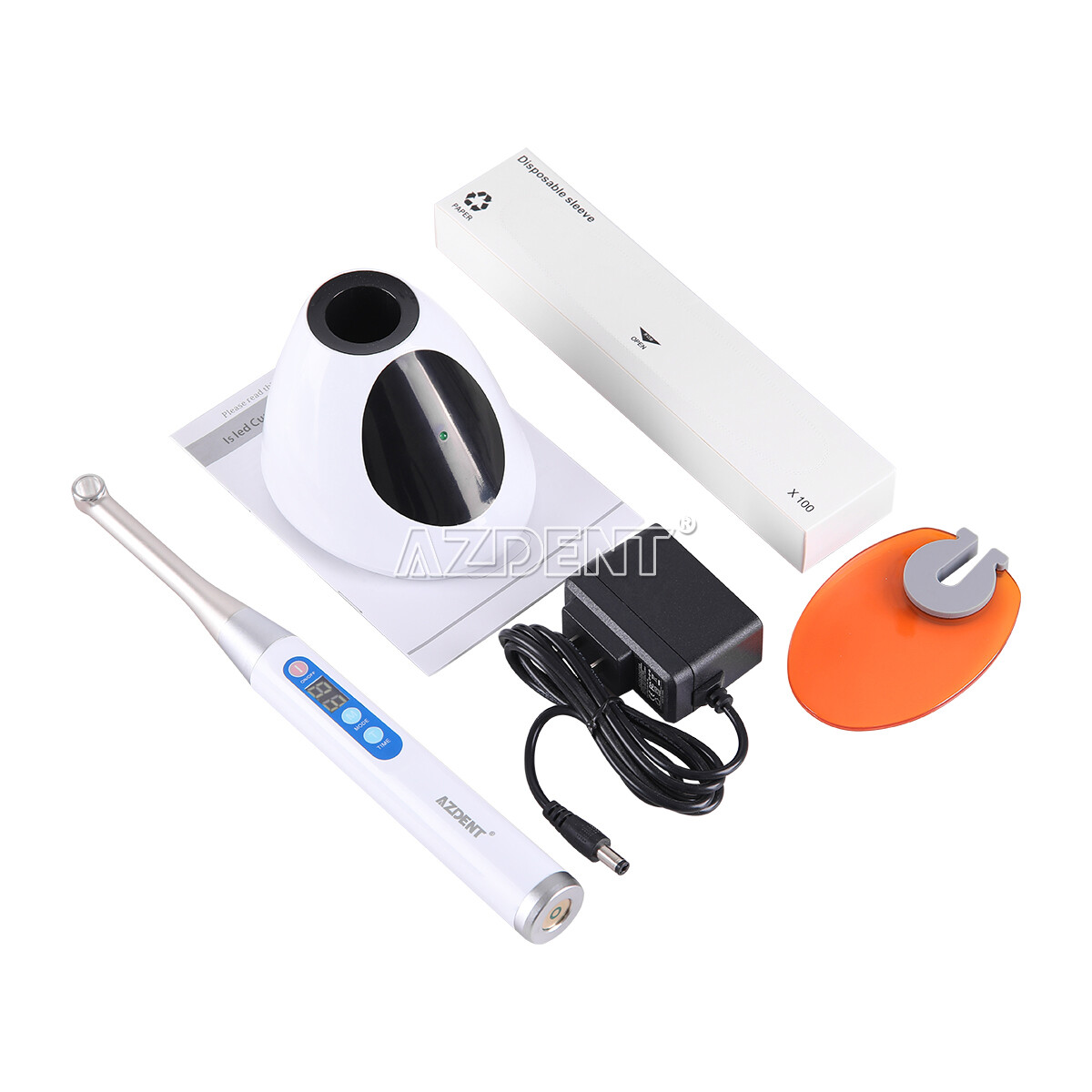 AZDENT Dental Cordless LED Curing Light 1 Second Cure Lamp 2300mW