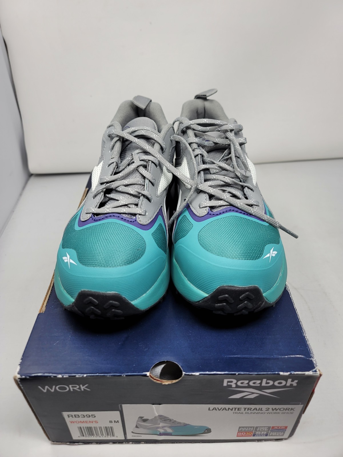 Reebok Lavante Trail 2 Composite Toe Womens Sz 8M Gray Oil Resistant Shoes