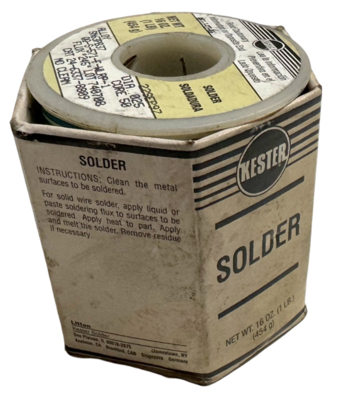 Kester SN63PB37 Solder Wire Alloy 0.025″ Diameter 1 LB Spool 24-6337-8809