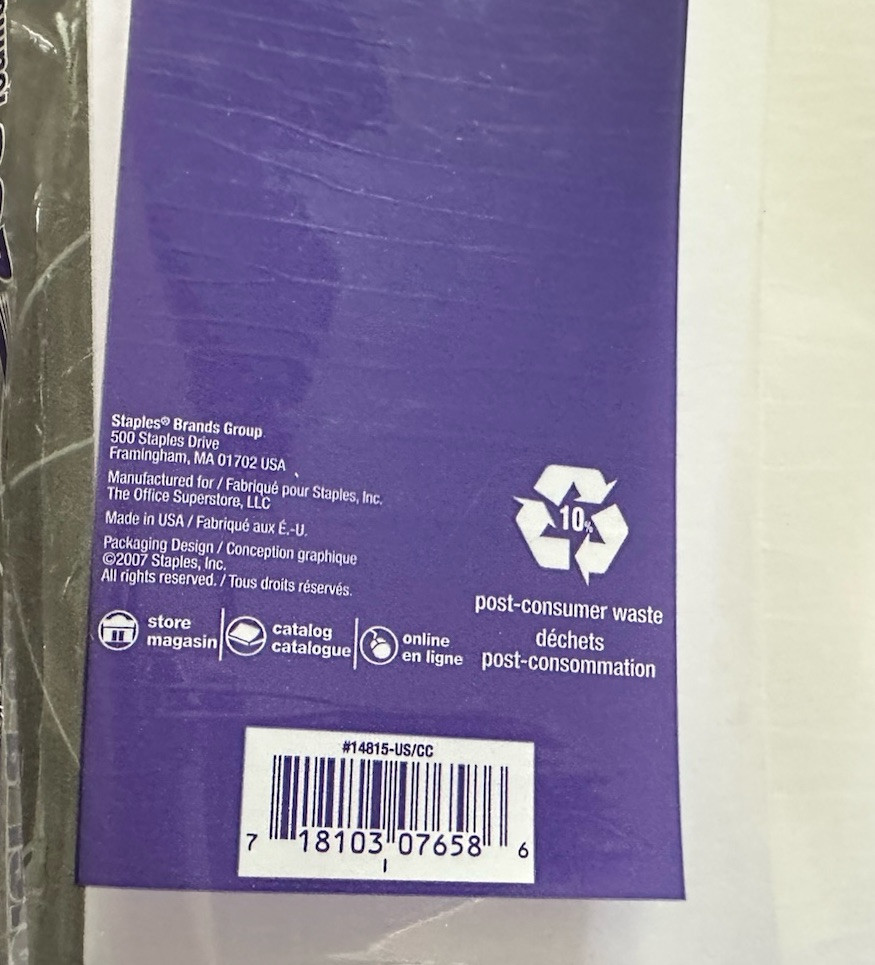 8.5″ x 11″ CARDSTOCK 110 lb PAPER WHITE – 12 SHEETS – NEW Staples Brand