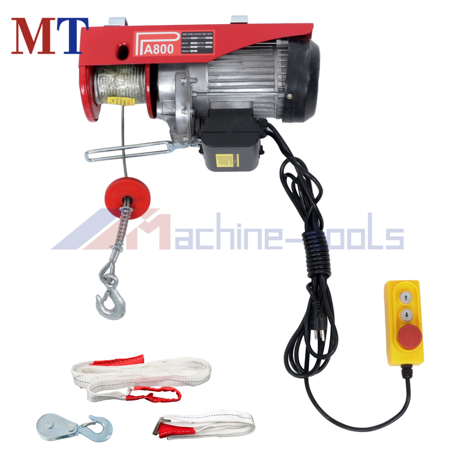 PA800 Electric Hoist 1760lbs Crane Winch w/ Wired Remote Control 1350W 110V