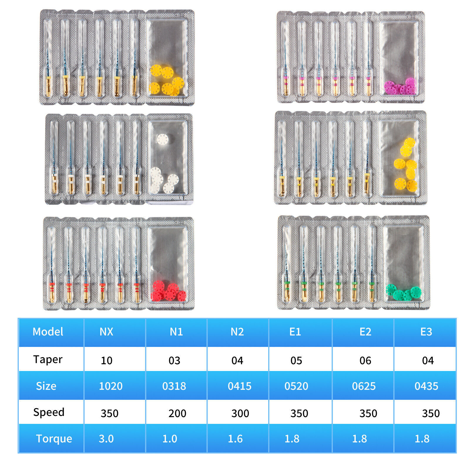 6Pcs/pack Dental Endo Rotary Files Gold Taper NITI Root Canal Files 19/25MM FXA
