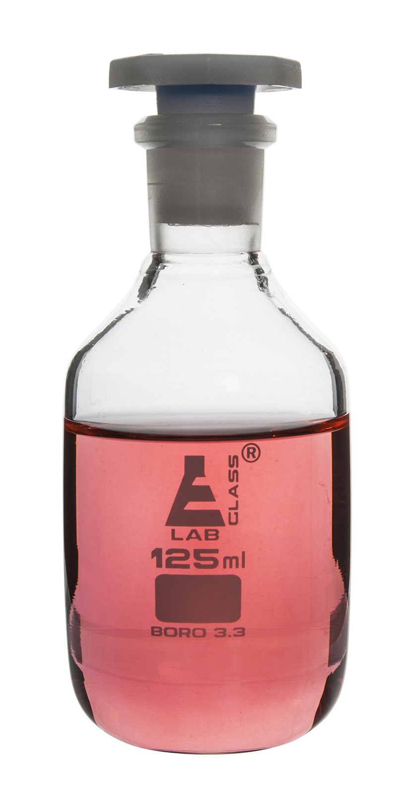 EISCO 125mL (4.2oz) Glass Reagent Bottle with Acid Proof 4.2 Ounces, Clear