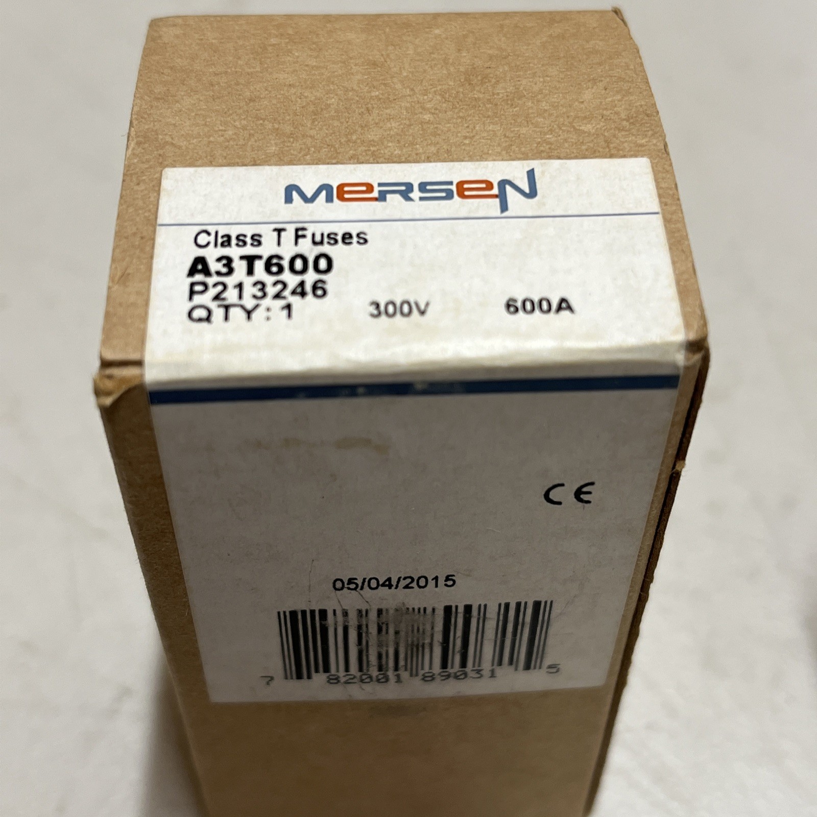 Mersen A3T600 Ul Class Fuse, T Class, Fast-Acting, 600A, 300V Ac, Non-Indicating