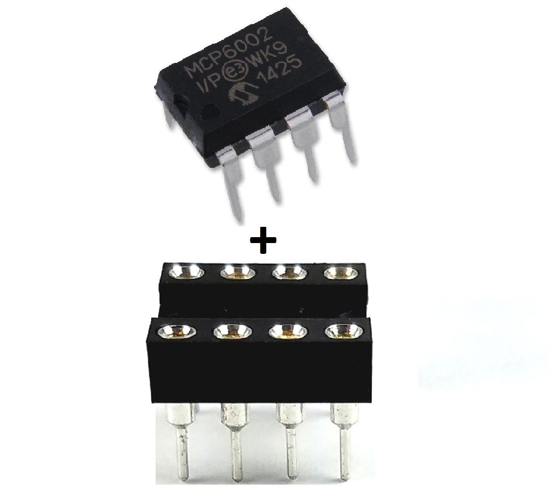1PCS Microchip MCP6002-I/P MCP6002 + Socket – Dual 1 MHz Op Amp DIP-8 New IC