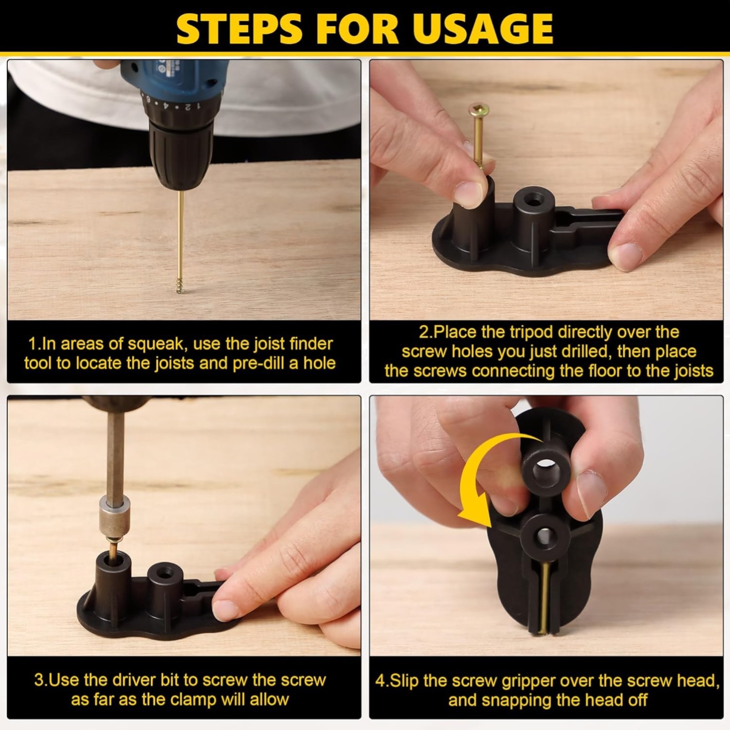 Durable 50 Pcs Floor Repair Kit: Eliminate Squeaks in Hardwood, Vinyl & Carpets