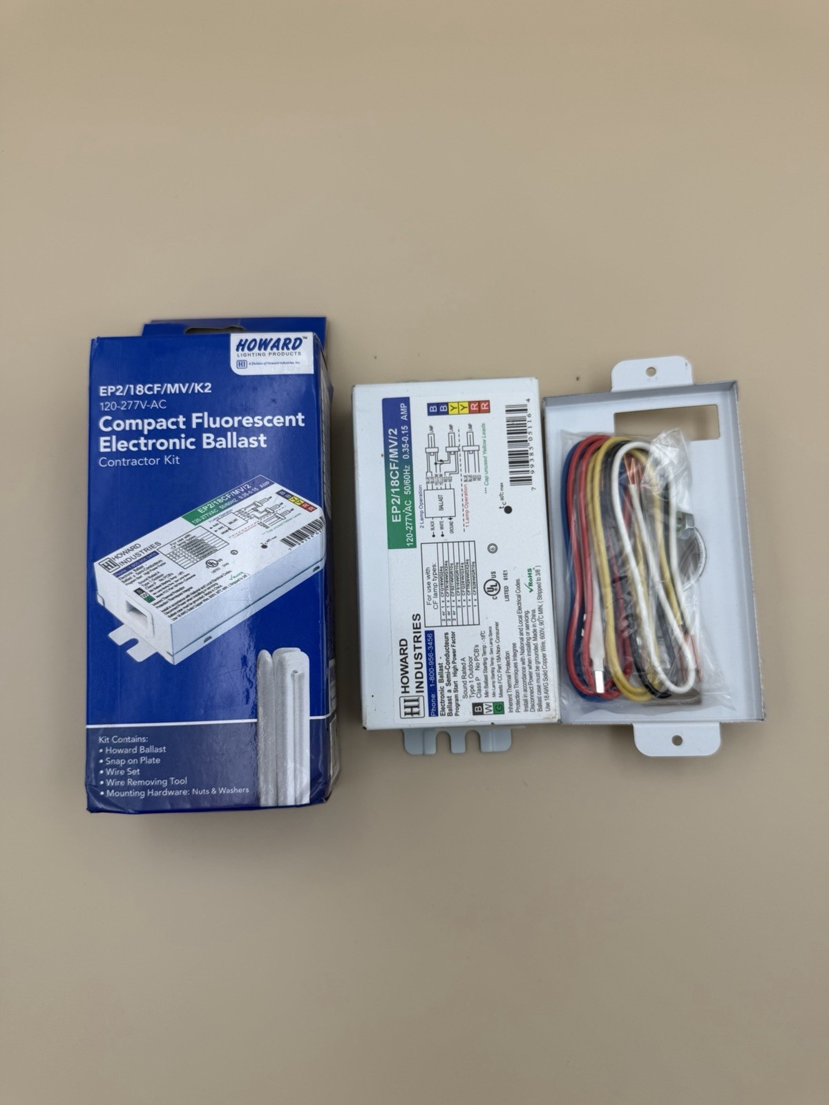 Howard EP2/18CF/MV/K2 120-277V-AC Compact Fluorescent Electronic Ballast Kit