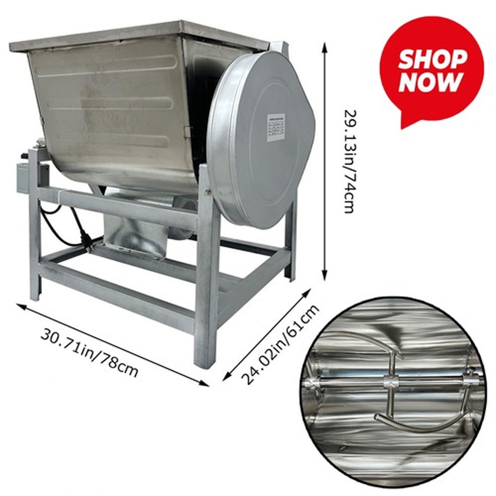 25kg55lb Commercial Food-grade Electric Dough Mixer Mixing Machine Floor Model