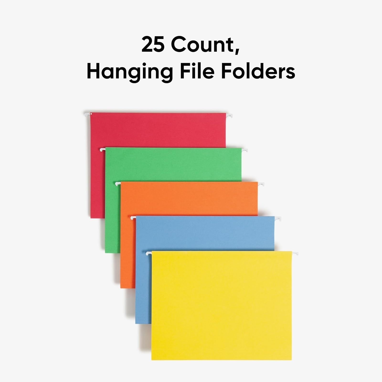 SMEAD Standard Hanging File Folders, 25 Count, Assorted Colors, 1/5-Cut
