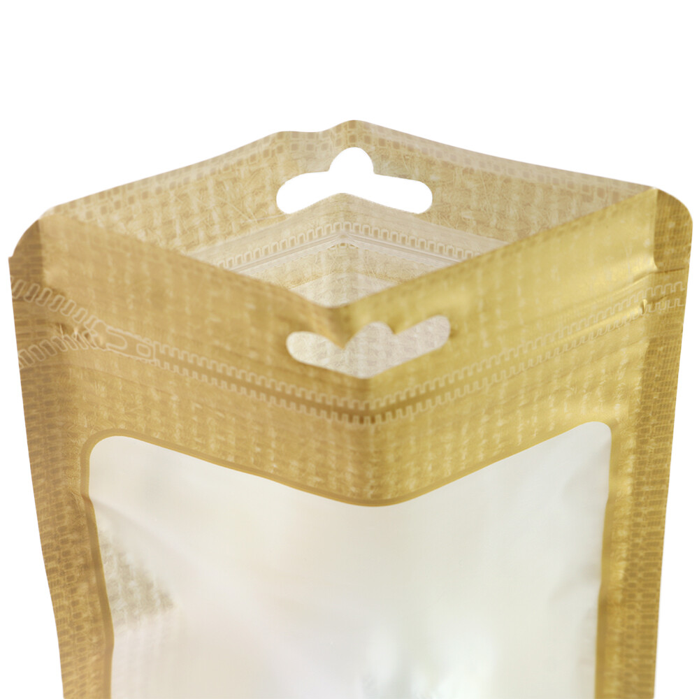 100/200/500 Translucent Window Color Design Border Hang Hole Resealable Zip Bags