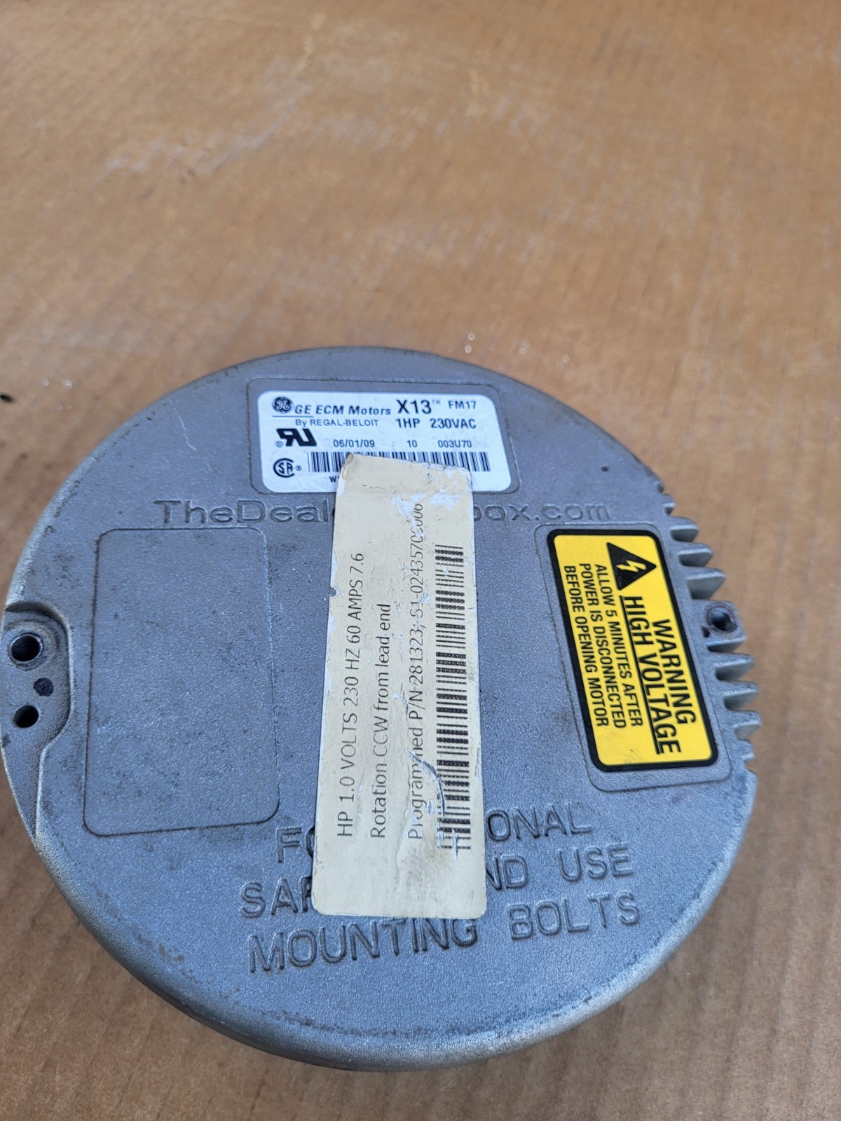 USED Genteq X13 ECM FM17 230VAC 1HP CCW FREE SHIPPING