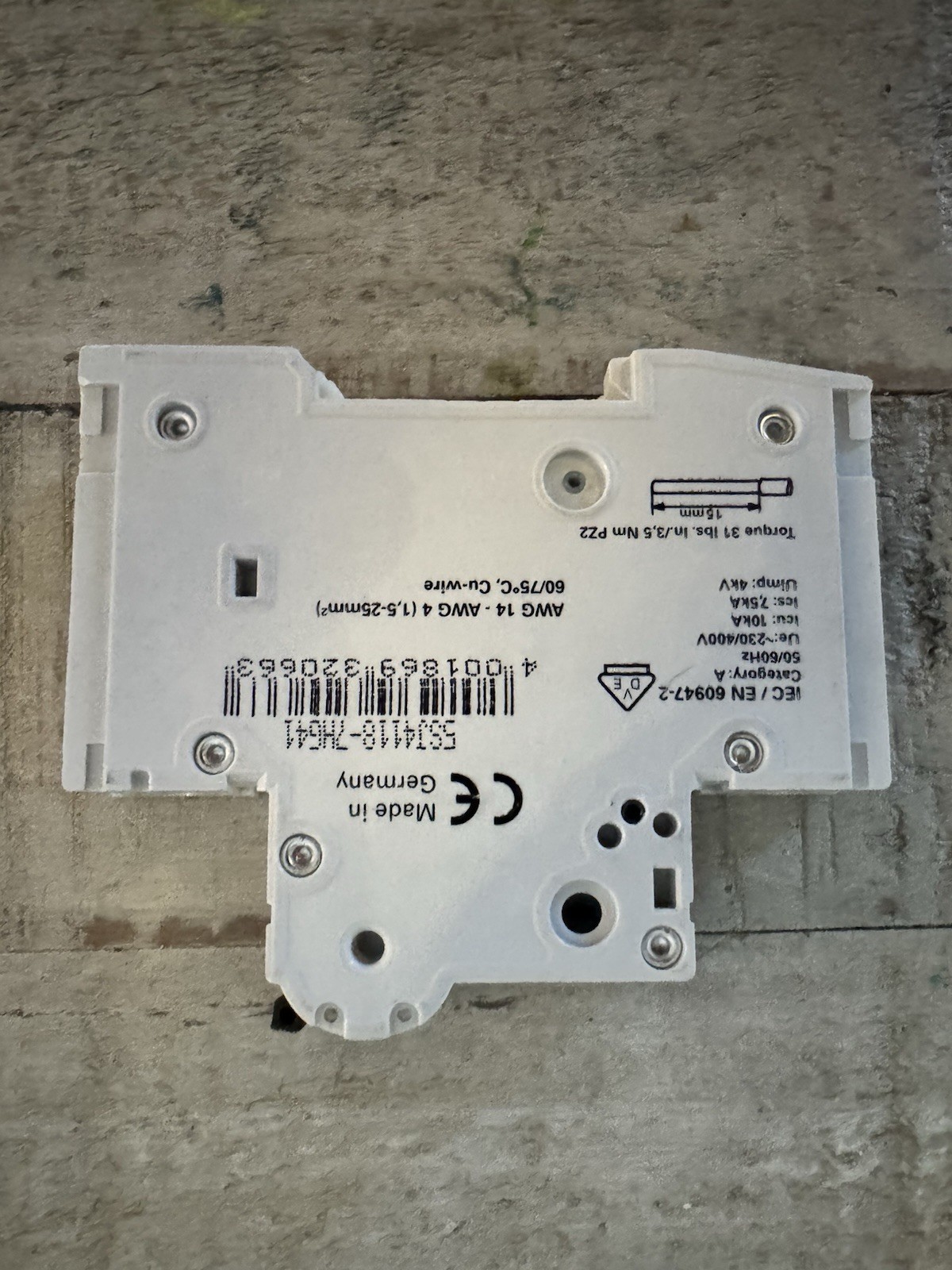 Siemens 5SJ4118-7HG41 Miniature Circuit Breaker 1-Pole 15A 240V