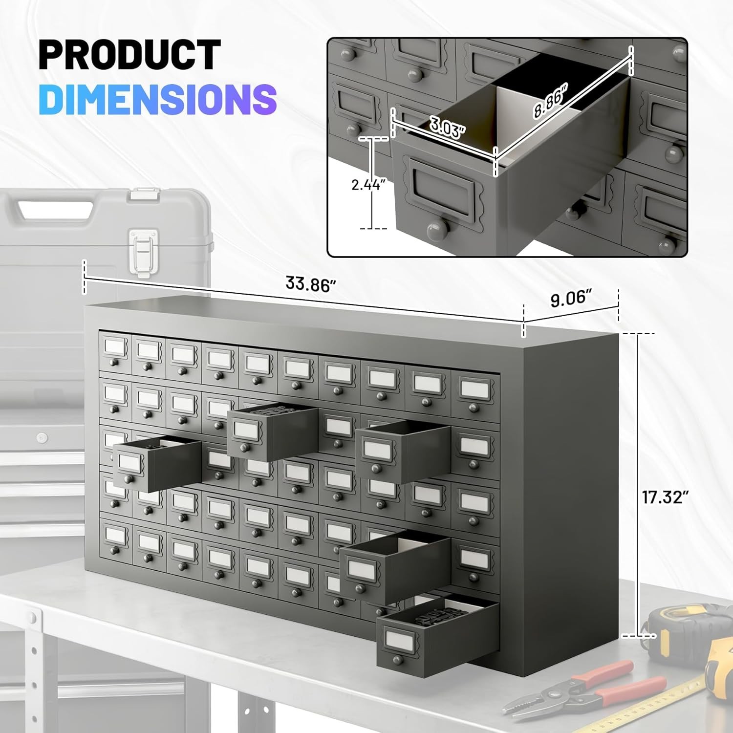 50 Drawers Metal Storage Drawer Cabinet Hardware Organization Storage Box