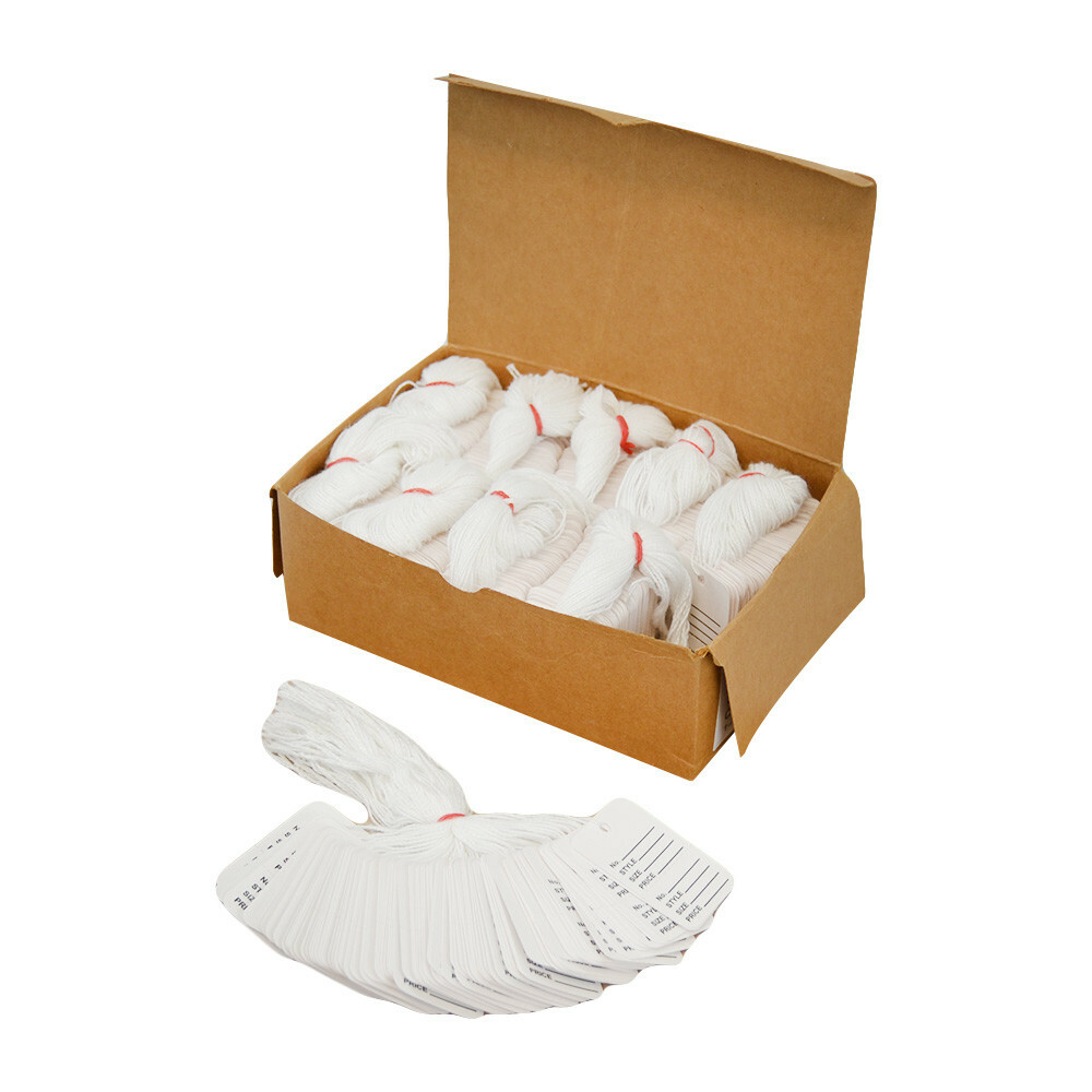 1000 Pcs Small White Merchandise Coupon Price Tag Clothing Perforated Strung
