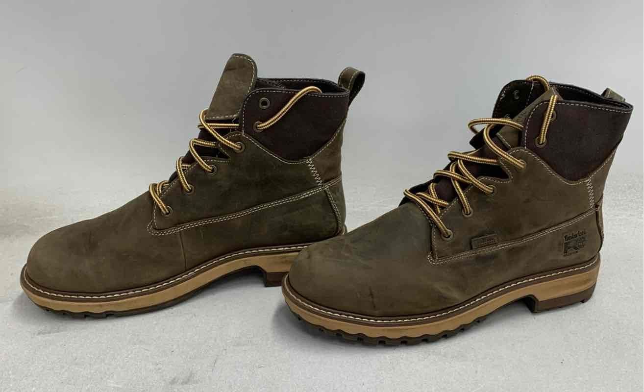 Timberland PRO Hightower Brown Leather Alloy Toe Work Boots Women’s Size 9W