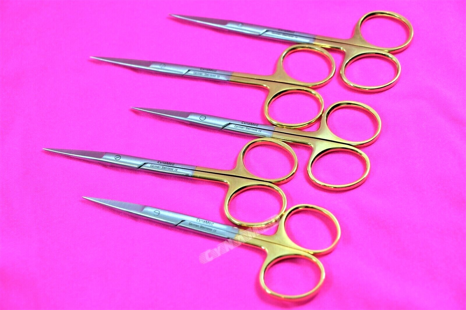 NEW 5 Premium GERMAN TC Iris Scissors 4.5″ Straight Surgical Dental Instruments