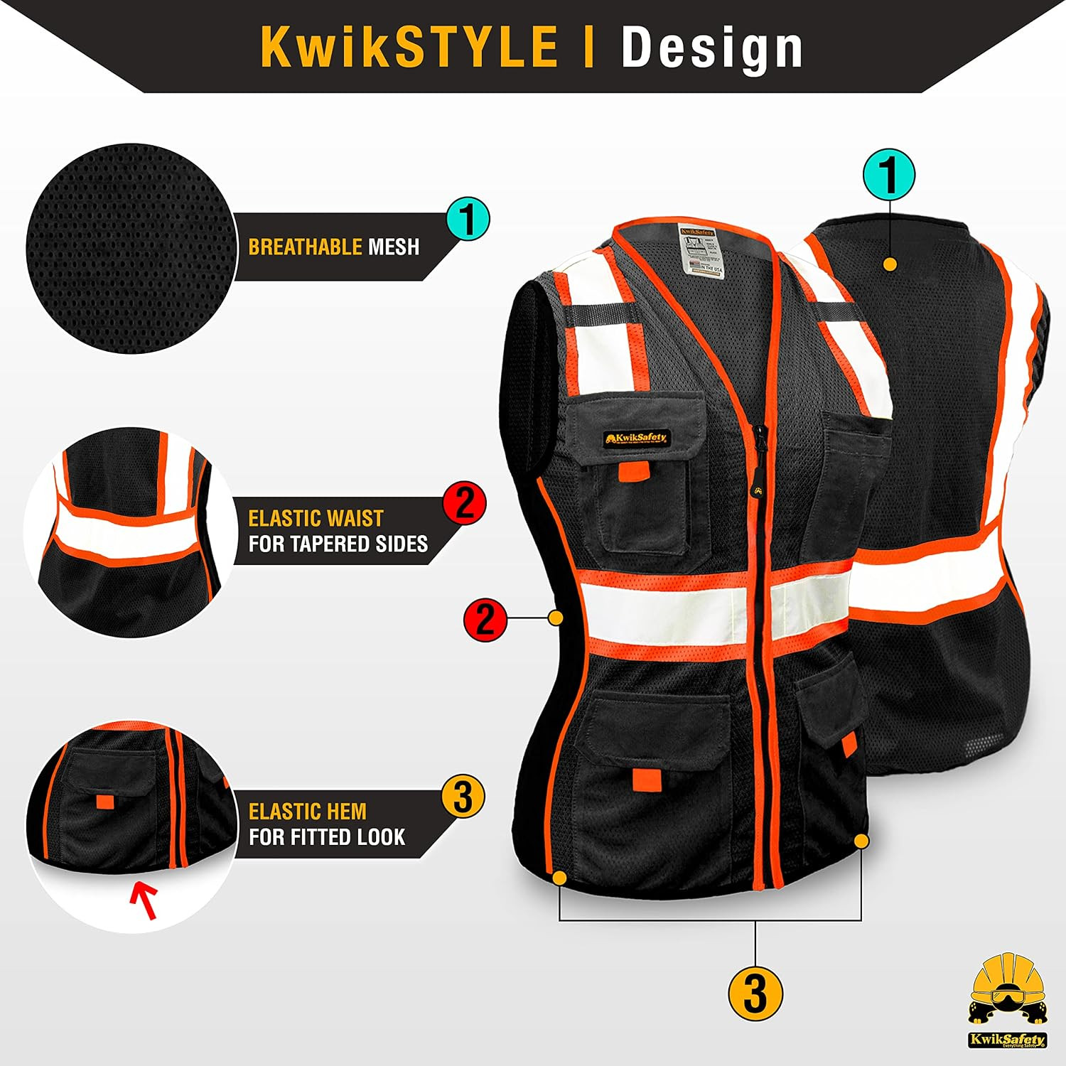 Multi-Color Safety Vest for Women ANSI Class Unrated Hi Vis Vest