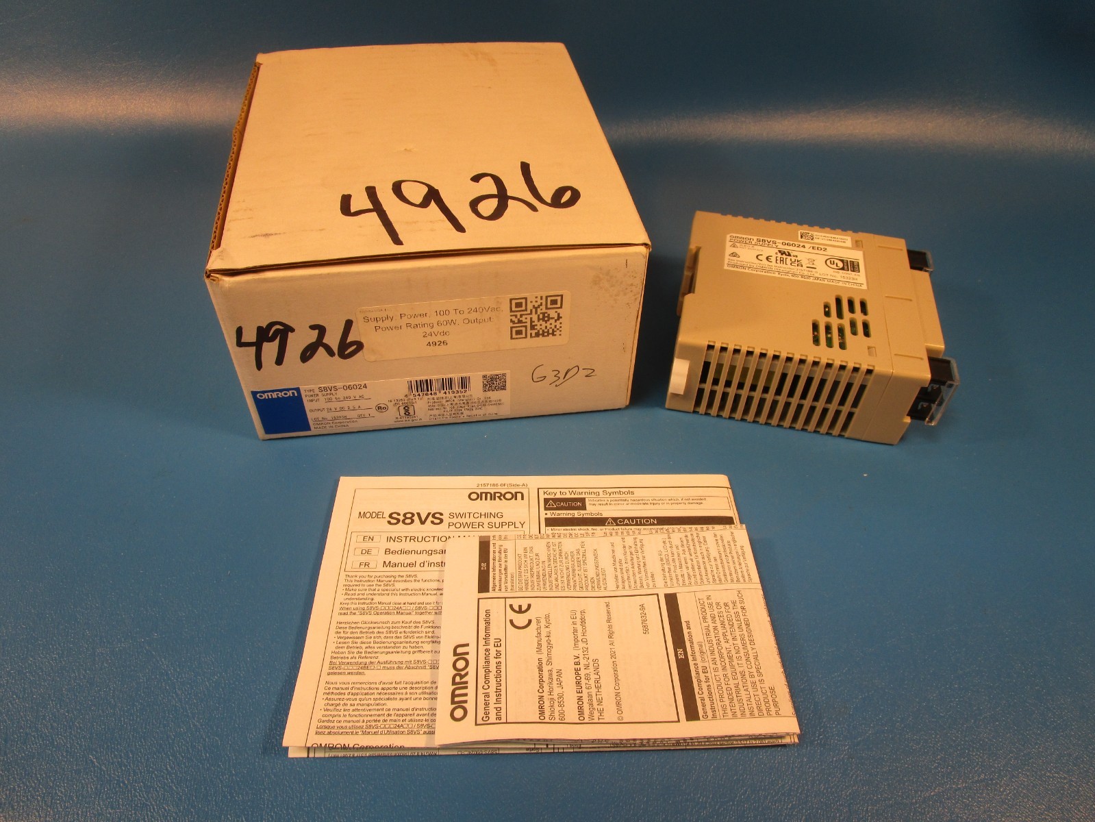 OMRON S8VS-06024 ED2, Switch Mode Power Supply, Capacity 60 W, Output 24 V