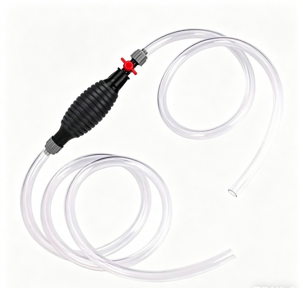 9.8Ft Siphon Hose Transfer Hand Pump With Flow Valve For Gasoline Oil Water Fuel