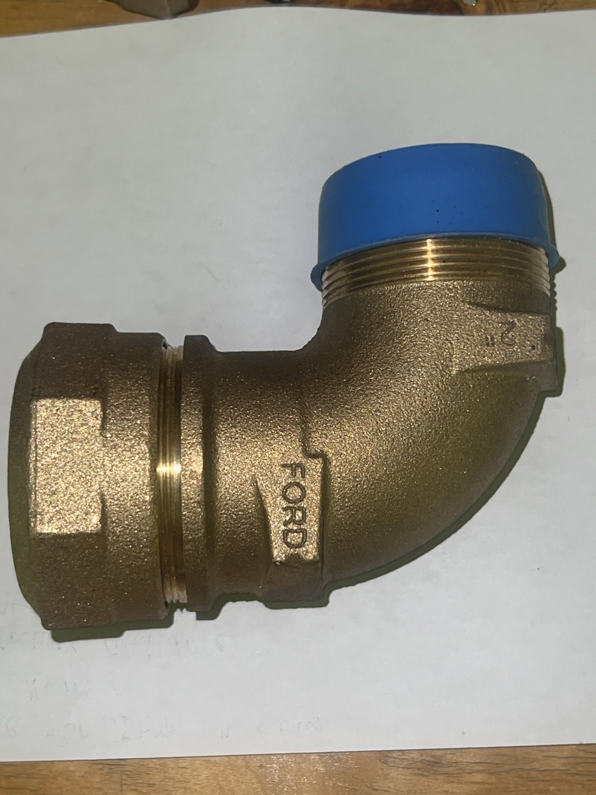 Ford Meter Box 2” Bronze 90° Meter Coupling Elbow Swivel Nut x Male NPT