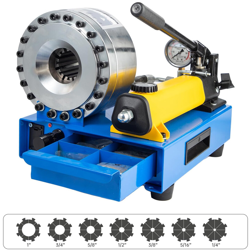 New 5600KN Hydraulic Hose Crimper Pipe Clamping Machine w/ 8 Sets Dies 10mm-30m