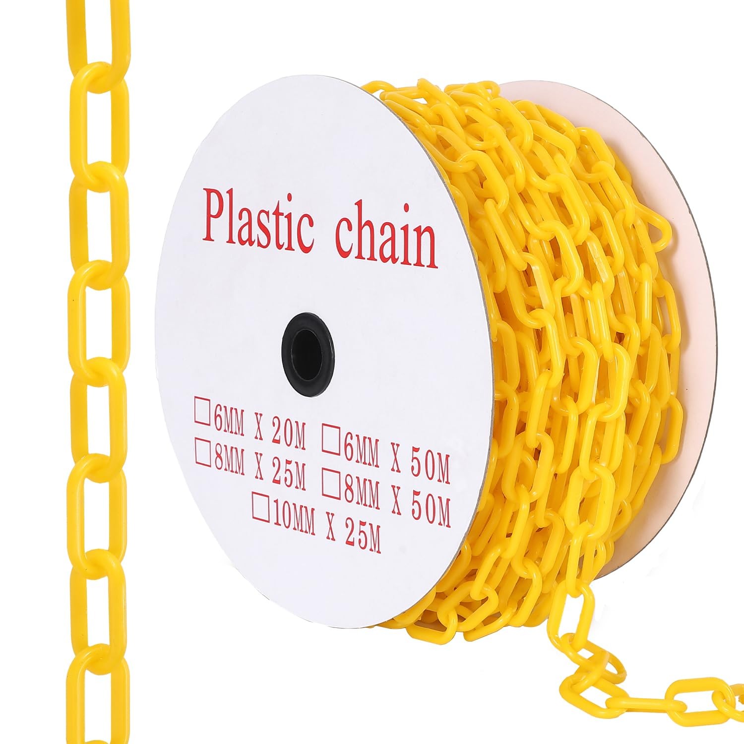 240FT Plastic Safety Chain 1.5in Links 6mm Thick included 50 Hooks Crowd Control